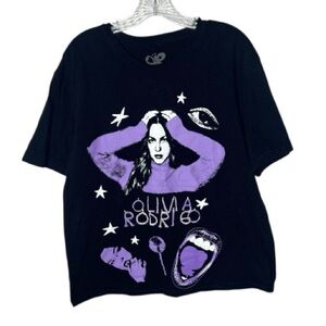 Olivia Rodrigo Official Merch Black/Purple T-shirt. Size Large.